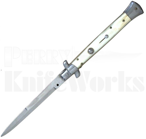 Frank B. 11" Honey Horn Stiletto Automatic Knife l Bayonet Blade l For Sale