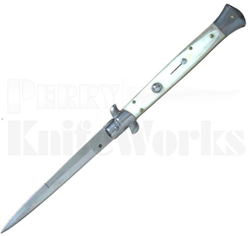 Frank B. 11" Honey Horn Stiletto Automatic Bayonet Blade Knife l For Sale