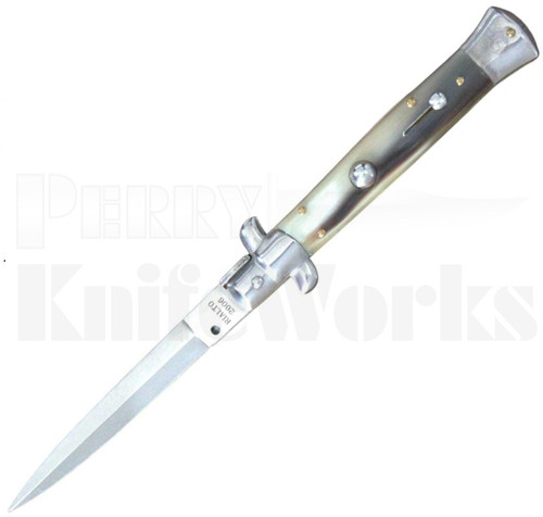 Rialto 8.75" Honey Horn Stiletto Automatic Knife l Dagger l For Sale