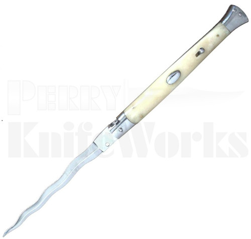 Orang Zaib 11" Camel Bone Stiletto Automatic Knife l 440C Kris l For Sale