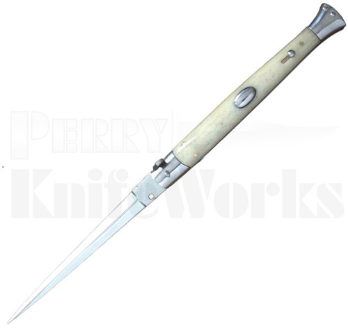 Orang Zaib 11" Camel Bone Stiletto Automatic Knife l 440C Dagger l For Sale