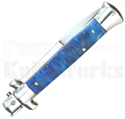 Frank B. 9" Blue Briarwood Stiletto Bayonet Automatic Knife Picklock