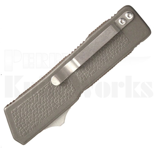 Lightning Gray D/A Tanto OTF Automatic Knife l Two-Tone Serrated