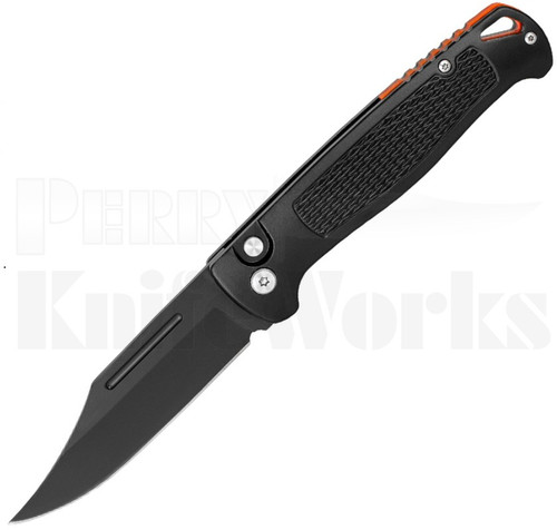 Delta Force Automatic Knife Black Handle l Black Clip Point Blade l For Sale