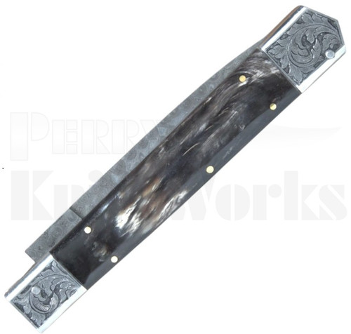 Samir Ahmad 12" Stiletto Buffalo Horn Automatic Knife l Damascus