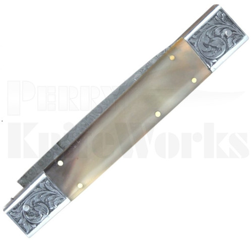 Samir Ahmad 11" Camel Bone Leverlock Automatic Knife l Damascus