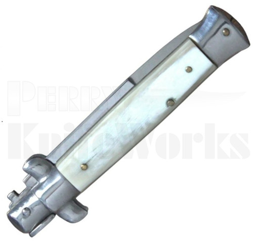 AKC Italy 7" Honey Horn Stiletto Automatic Knife l Bayonet Blade