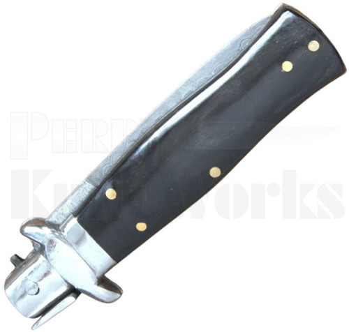 Samir Ahmad 8" Buffalo Horn Stiletto Automatic Knife l Damascus