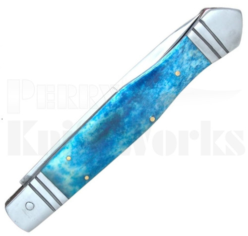 Samir Ahmad 11" Blue Camel Bone Stiletto Automatic Knife