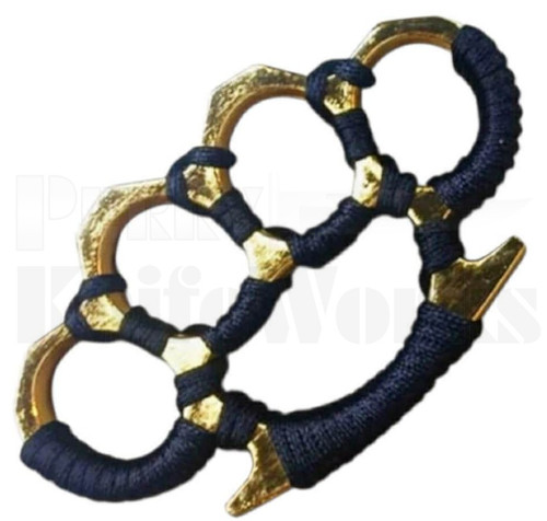 Devils Fist Heavy Duty Brass Knuckle Paper Weight Cord-Wrap l Gold l For Sale