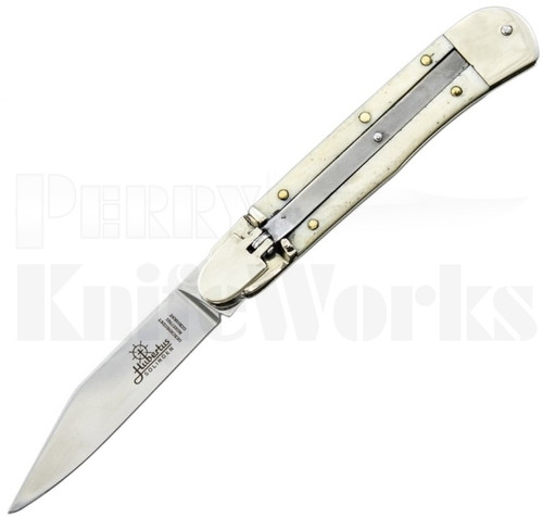 Hubertus Springer 7" Leverlock Automatic Knife White Bone l For Sale