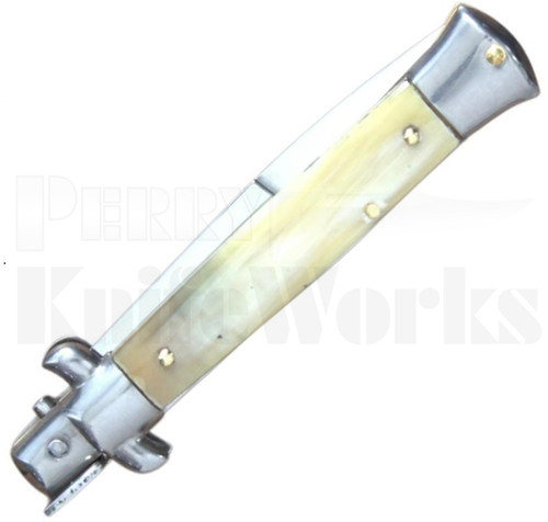 Frank B. 8" Honey Horn Stiletto Automatic Knife l Bayonet Blade