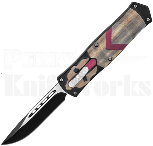 Delta Force Molon Labe OTF Automatic Knife Gold l Drop Point