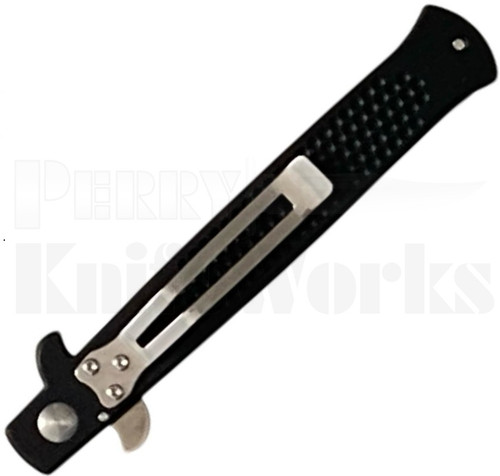 Hen & Rooster Button Lock Knife Black Aluminum HR037BB l Closed