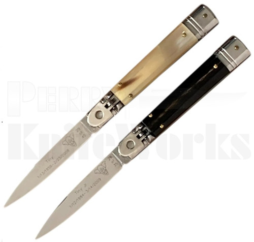 G.O.M Slimline 8" Lever Lock Automatic Tiny Memorial Knives l For Sale