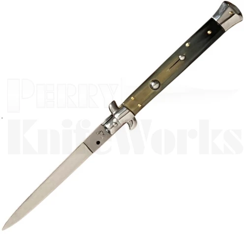 Giovanni Beltrame 11" Honey Horn Stiletto Automatic Knife l For Sale