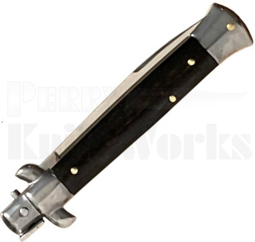 Frank B. 9" Ebony Wood Stiletto Swedge Automatic Knife
