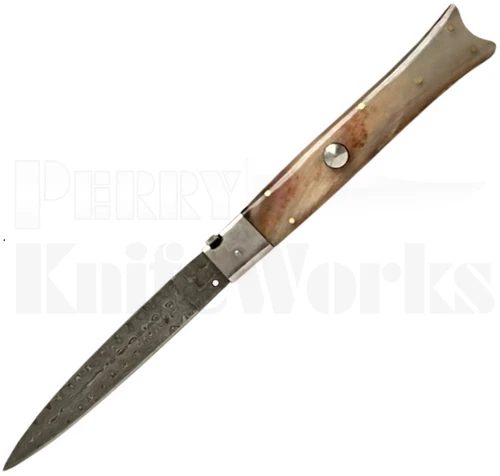Samir Ahmad 11" Rams Horn Fishtail Automatic Knife l For Sale