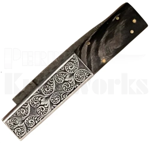 Samir Ahmad 9" Buffalo Horn Leverlock Automatic Knife l Damascus