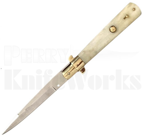 Orang Zaib 11" Camel Bone Frosolone Automatic Knife l 440C Blade l For Sale