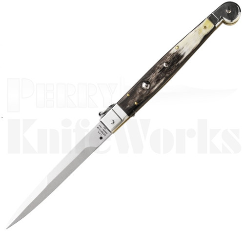 AGA Campolin 12" Sicilian Ring Pull Automatic Knife Brazilian Horn l For Sale