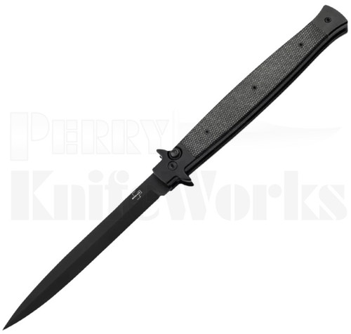 Boker Plus Stiletto 5.0 Automatic Knife Black Micarta 06EX753 l For Sale