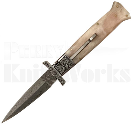 Samir Ahmad 9" Rams Horn Swinguard Automatic Knife l Damascus l For Sale