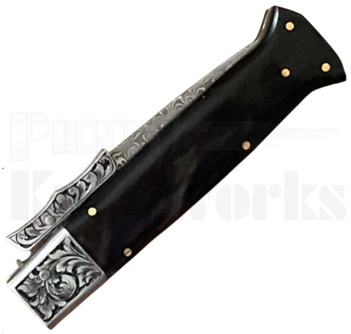 Samir Ahmad 9" Buffalo Horn Swinguard Automatic Knife l Damascus