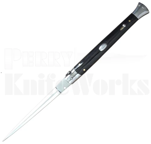 Orang Zaib 11" Buffalo Horn Stiletto Automatic Knife l 440C Dagger l For Sale