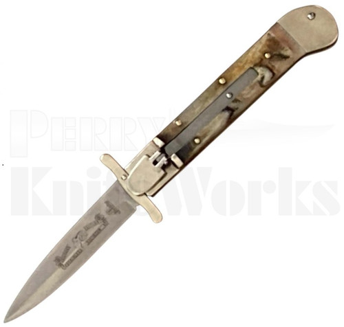 Hubertus Guardian Leverlock Automatic Knife Bighorn Edition l For Sale