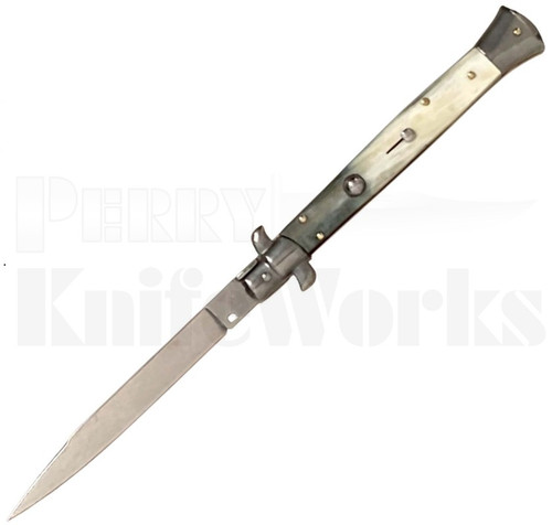 Frank B. 11" Brazilian Horn Stiletto Automatic Knife l Swedge Blade l For Sale