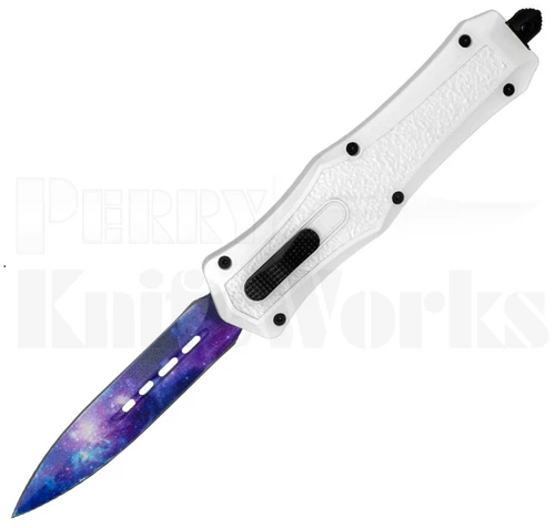 Delta Force OTF Automatic Knife White l Galaxy Nebula Blade l For Sale