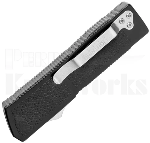 Lightning Elite Black OTF Automatic Knife l Black Tanto l Satin Hardware
