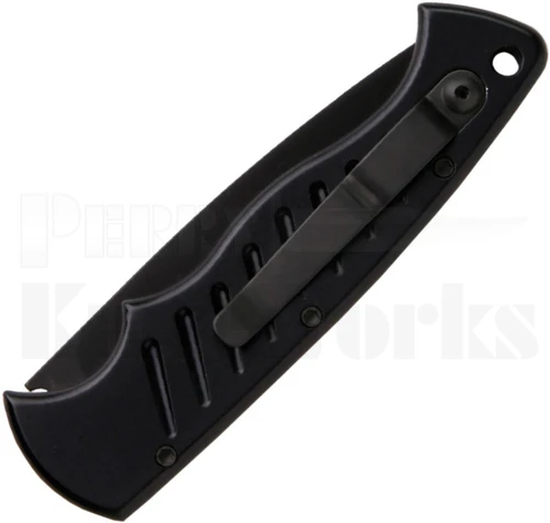 Piranha Pocket Automatic Knife Black l Black Partially Serrated