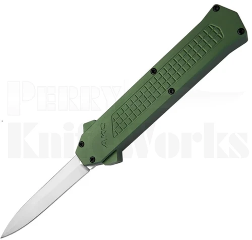 AKC F-16 Plus D/A Satin Dagger OTF Automatic Knife Green l For Sale