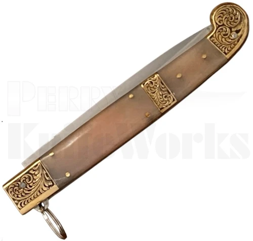 Samir Ahmad 13" Sicilian Ring Pull Rams Horn Automatic Knife
