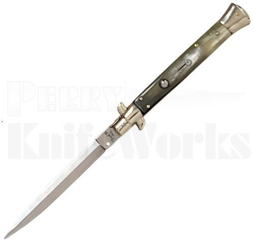Frank B. 11" 2026 Brazilian Horn Stiletto Automatic Knife l Dagger l For Sale
