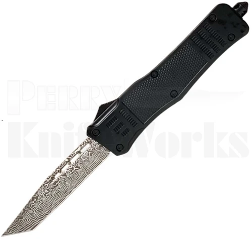 Delta Force OTF Tanto Automatic Knife Black l Damascus Blade l For Sale