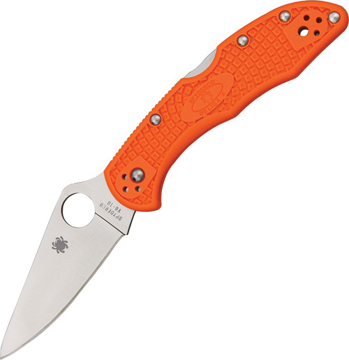 Spyderco Delica Flat Ground Orange Lockback