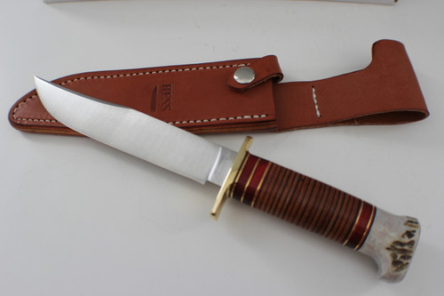 Hess Knifeworks Stacked Leather Frontiersman Knife
