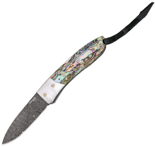 Lion Steel Opera MOP w/ Abalone Lockback Knife (Damascus) 