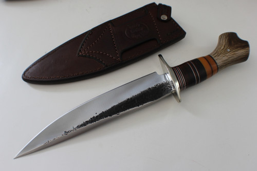 James Behring Jr Crotch Stag Double Skull Stamp Fighter Knife