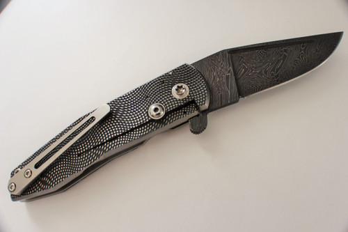 Richard Wright Custom Model 6 Damascus Flipper Knife - Back