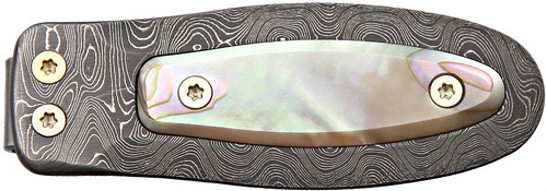 Lion Steel Money Clip Damascus & Mother Of Pearl