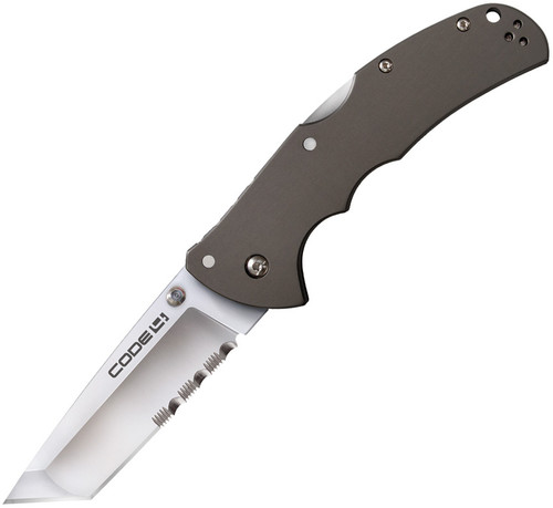 Cold Steel Code 4 Tanto Serrated Lockback Knife (Satin)