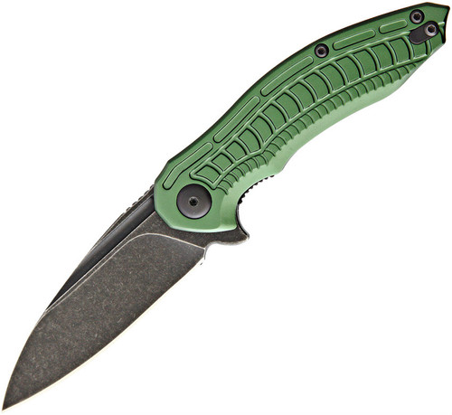 Brous Blades Bionic 2.0 Green Linerlock Flipper Knife (Stonewash)