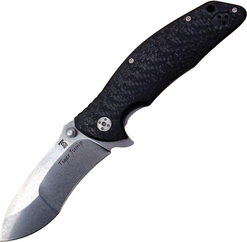 Dendra Knives Tiger Jump Framelock Flipper Knife (Stonewash)