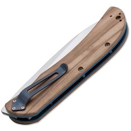 Boker Plus Exskelibur II Olive Wood Linerlock Knife (Satin) - Closed