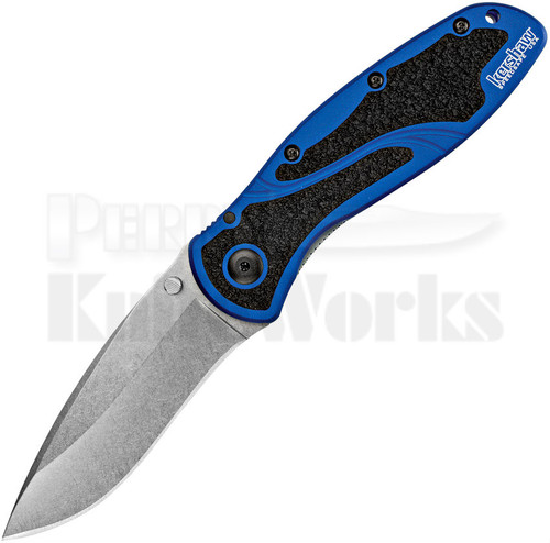 Kershaw Blur Assisted Opening Blue Linerlock Knife (Stonewash)