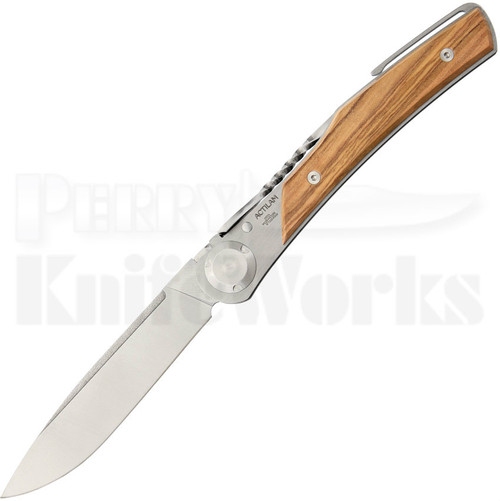 Actilam T3 Olive Wood Folder Knife With Clip (Satin) Actilam T3 Olive Wood Folder Knife With Clip (Satin)